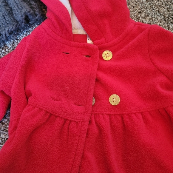 Carter's Baby red winter coat peacoat and hat size 3 months - Picture 6 of 8